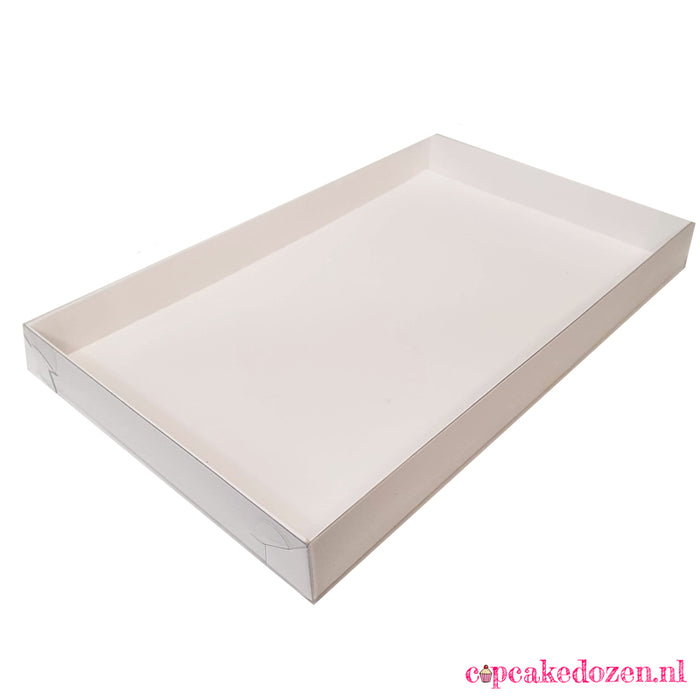 Cookie Box mit Deckel transparent - Weiß