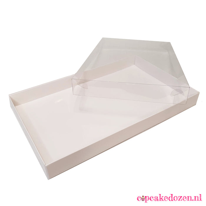 Cookie Box mit Deckel transparent - Weiß