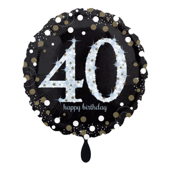Folienballon - Sparkling Birthday 40 / 45cm