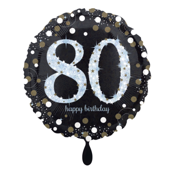 Folienballon - Sparkling Birthday 80 / 45cm