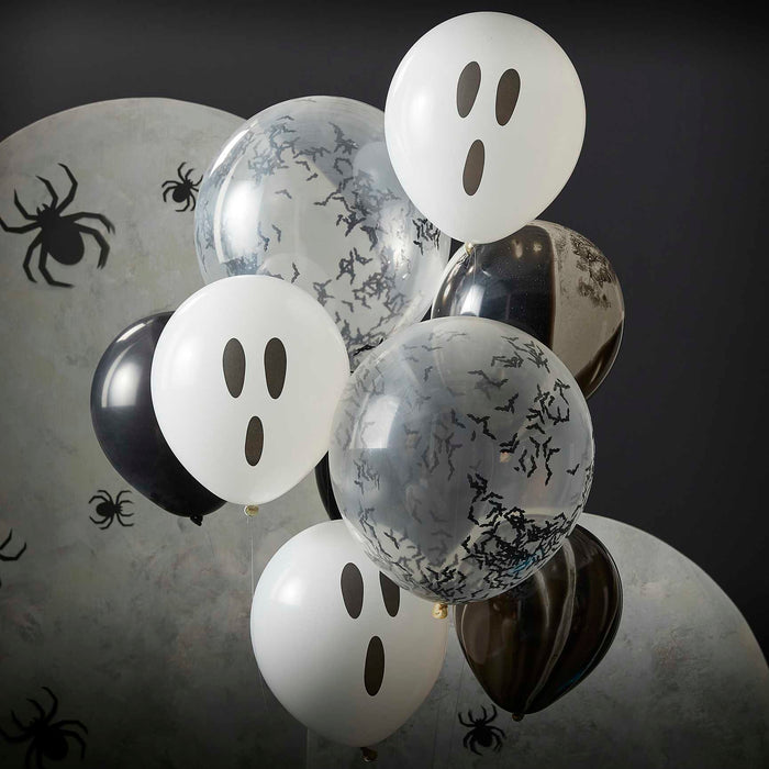 GingerRay - Balloon Bundle Geister, Konfetti-Fledermäuse und schwarzer Marmor