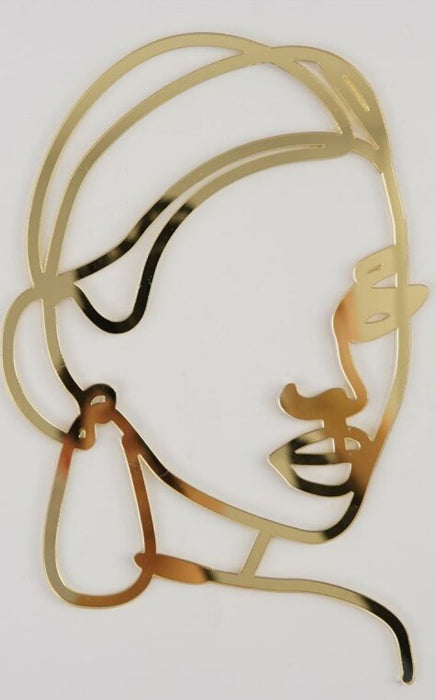 CakeTopper - Acryl Silhouette Woman with Hair Gold