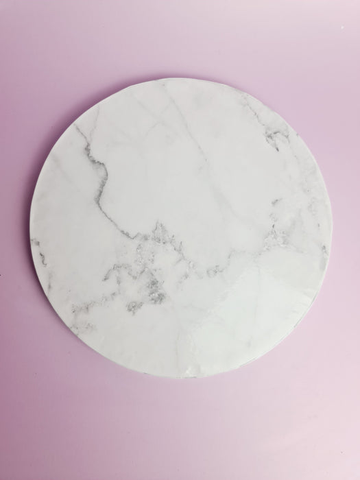 Cake Board - White Marble 8'' (20cm)