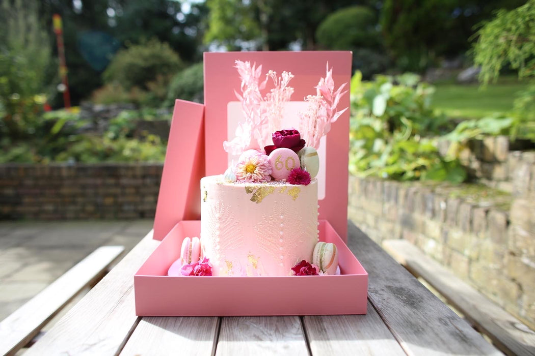 OLBAA Tall Cake Box PinkRose - 10'' (26x26x36cm)