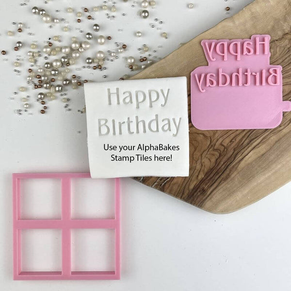Lissie Lou - Cookie Stamp Plate  "Happy Birthday Font 1" (ohne Cutter / Ausstecher)
