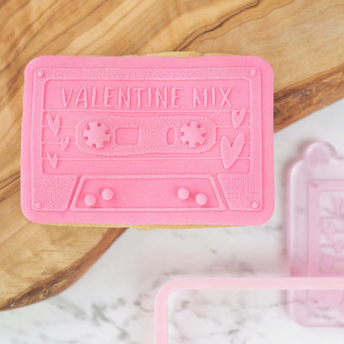 Sweet Stamp Cutter& Stamp - Amy Jane Collection "Mix Tape"
