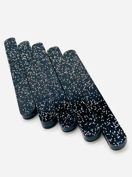 Popsicle Sticks Mini - Black Glitter