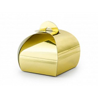 Mini Pralinenfaltbox- Mirror Gold   10 Stück