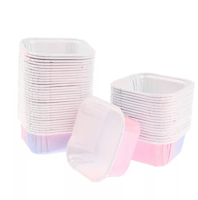 BakingCups - Pastell Pink/ Weiß mit Deckel 5 Stück