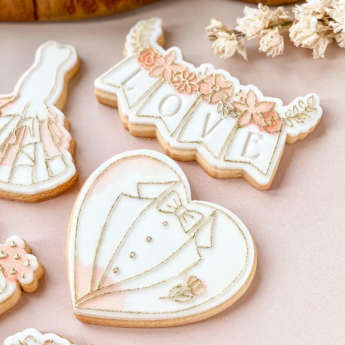 Lissie Lou - Cookie Cutter & Embosser  "Floral Bunting Wedding"
