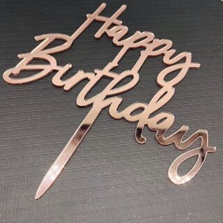 CakeTopper - Acryl Rose Happy Birthday