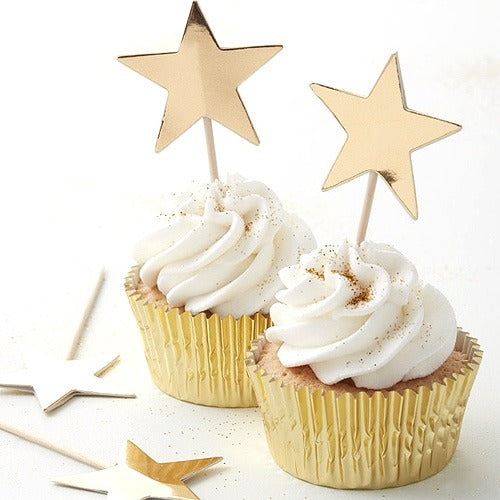 Gingerray - Cupcake Topper Metallic Sterne (10 Stück)