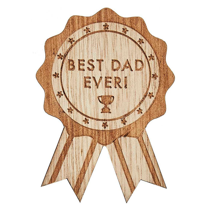 GingerRay - Holz-Badge Best Dad Ever