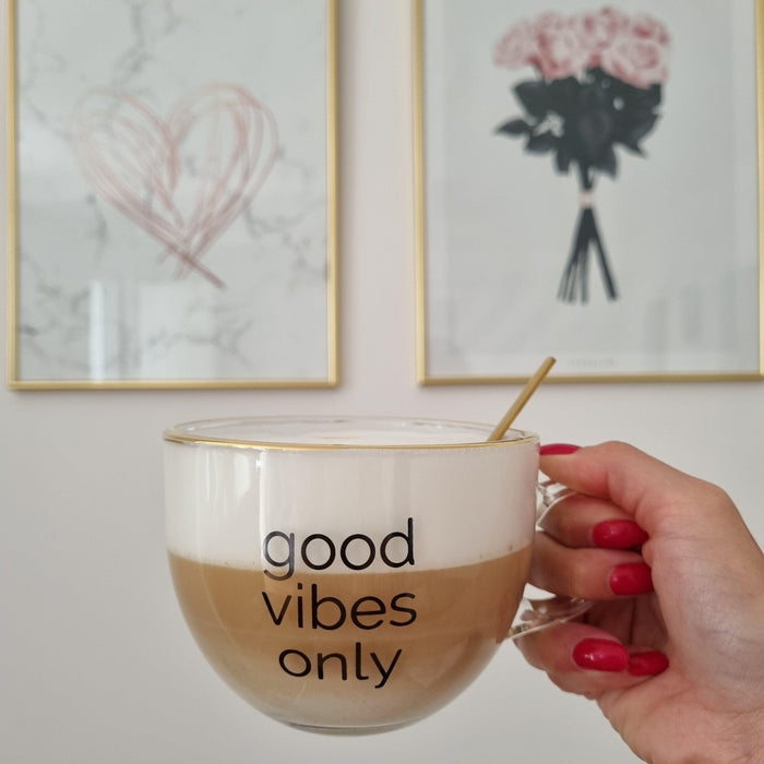 COFFEE LOVER - "Good Vibes" Glastasse