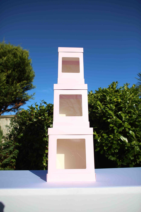 OLBAA Tall Cake Box Blossom Pink - 8'' (21x21x36cm)