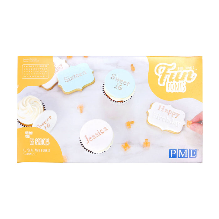 PME Fun Fonts Cupcake & Cookie Stamps - Collection 2