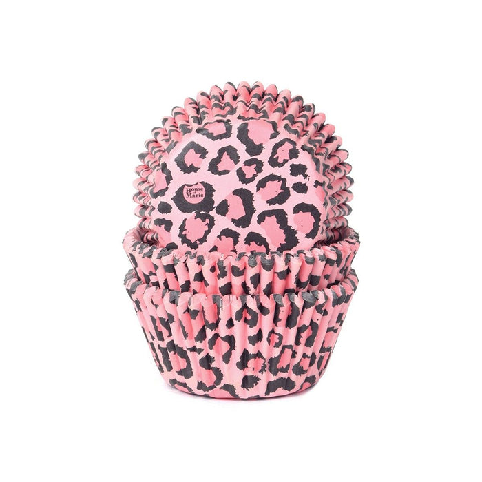 House of Marie - MuffinCups Leopard Pink / 50Stk