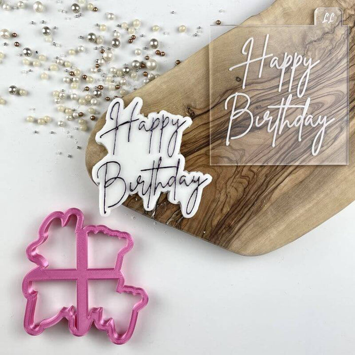 Lissie Lou - Cookie Cutter & Embosser  "Happy Birthday Style 5"